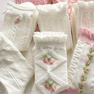 Vibrant Floral Textured Socks, Womans BRAND NEW, Prettiest Feminine, Gift Idea!